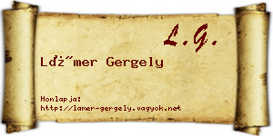 Lámer Gergely névjegykártya
